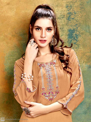 Channel 9 Presents Polite Rayon Embroidery Work Fancy Designer Kurtis