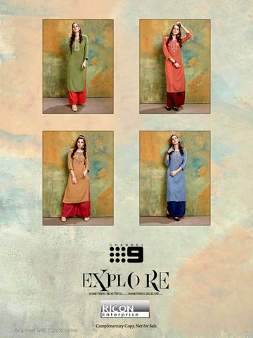 Channel 9 Presents Polite Rayon Embroidery Work Fancy Designer Kurtis