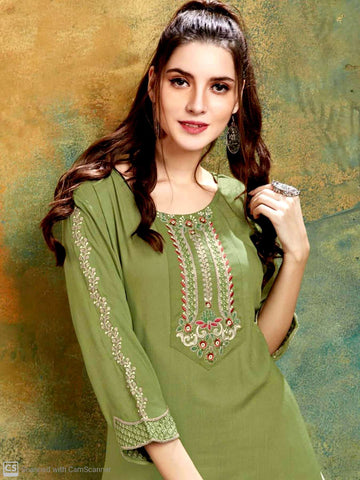 Channel 9 Presents Polite Rayon Embroidery Work Fancy Designer Kurtis