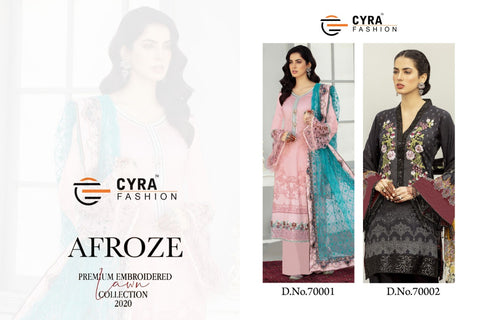 Afroze Jam Cotton Fabric Pakistani Designer Salwar Kameez