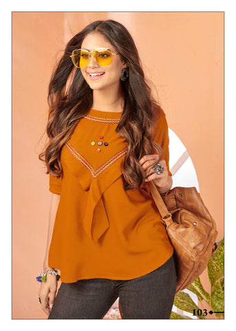 Festival Special Launched Daisy Vo 1 Embroidery Work Rayon Designer Kurtis Collection