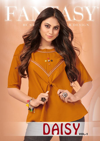 Festival Special Launched Daisy Vo 1 Embroidery Work Rayon Designer Kurtis Collection