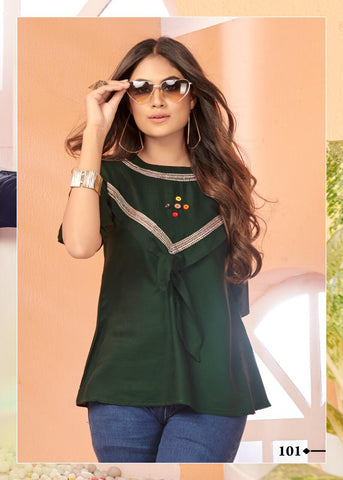 Festival Special Launched Daisy Vo 1 Embroidery Work Rayon Designer Kurtis Collection
