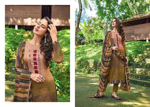 DEEPSY SUIT DEEDAR JAM COTTON SUIT WITH EMBROIDERY & MAL MAL DUPATTA