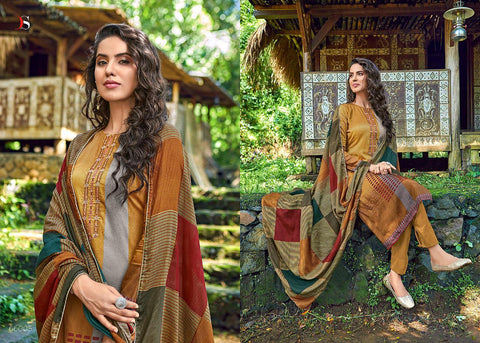 DEEPSY SUIT DEEDAR JAM COTTON SUIT WITH EMBROIDERY & MAL MAL DUPATTA