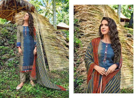 DEEPSY SUIT DEEDAR JAM COTTON SUIT WITH EMBROIDERY & MAL MAL DUPATTA