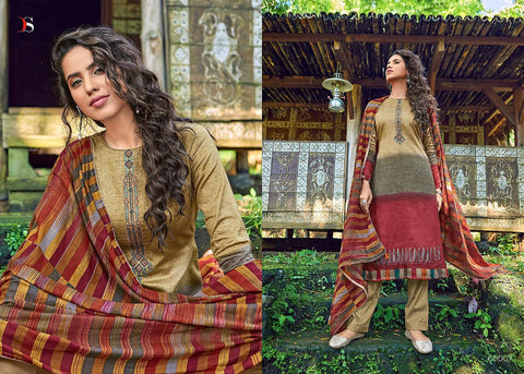 DEEPSY SUIT DEEDAR JAM COTTON SUIT WITH EMBROIDERY & MAL MAL DUPATTA