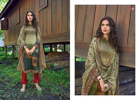 DEEPSY SUIT DEEDAR JAM COTTON SUIT WITH EMBROIDERY & MAL MAL DUPATTA