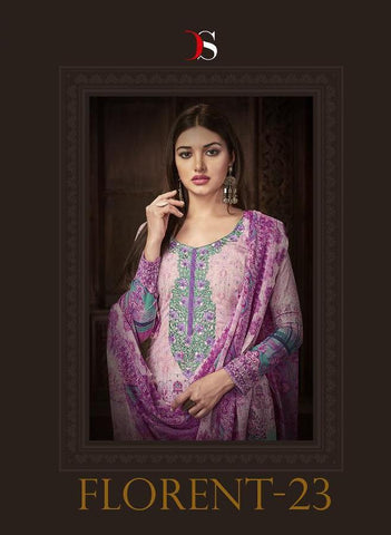 Deepsy Suit Florent 22 Pure Cotton Embroidery Work Pakistani Collection Suits