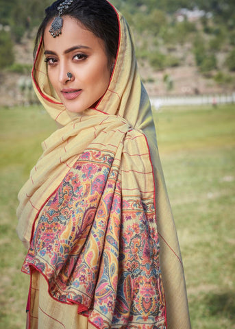 Deepsy Suit Presents Queeni Pashmina Printed Embroidery Work Fancy Designer Salwar Kameez