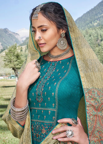 Deepsy Suit Presents Queeni Pashmina Printed Embroidery Work Fancy Designer Salwar Kameez