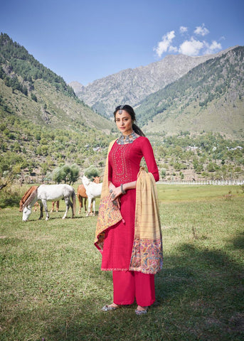 Deepsy Suit Presents Queeni Pashmina Printed Embroidery Work Fancy Designer Salwar Kameez