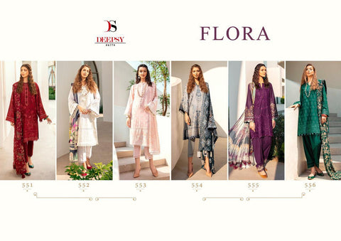 Deepsy Suits Flora Pure Cotton Self Embroidery Pakistani Suits
