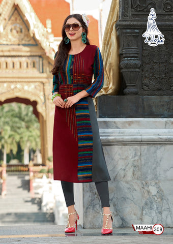 Diksha Launched Maahi Vol 3 Rayon Fancy Designer Kurtis Collections