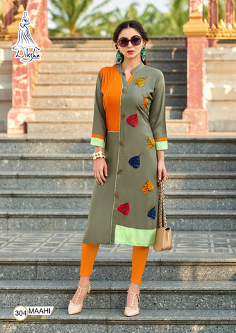 Diksha Launched Maahi Vol 3 Rayon Fancy Designer Kurtis Collections