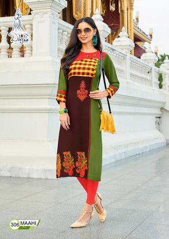 Diksha Launched Maahi Vol 3 Rayon Fancy Designer Kurtis Collections