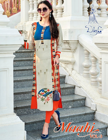 Diksha Launched Maahi Vol 3 Rayon Fancy Designer Kurtis Collections