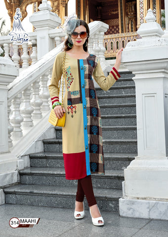 Diksha Launched Maahi Vol 3 Rayon Fancy Designer Kurtis Collections