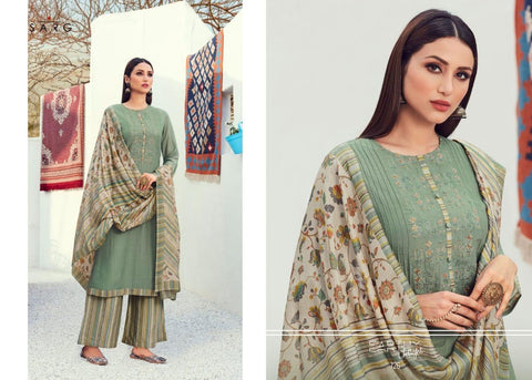 Sarg Presents Earthy Delight Viscose Printed Embroidery Work Fancy Designer Salwar Suits
