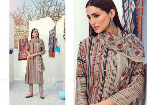Sarg Presents Earthy Delight Viscose Printed Embroidery Work Fancy Designer Salwar Suits