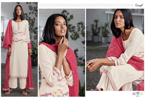 Ganga Suit Eilish Cotton Embroidery Work Salwar Kameez