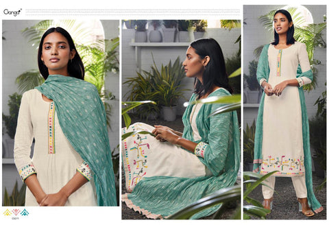 Ganga Suit Eilish Cotton Embroidery Work Salwar Kameez