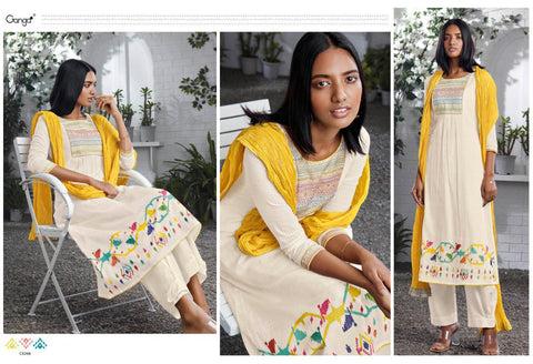 Ganga Suit Eilish Cotton Embroidery Work Salwar Kameez