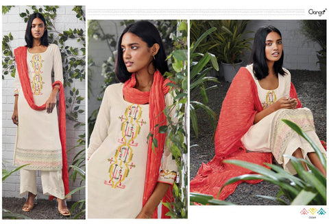 Ganga Suit Eilish Cotton Embroidery Work Salwar Kameez