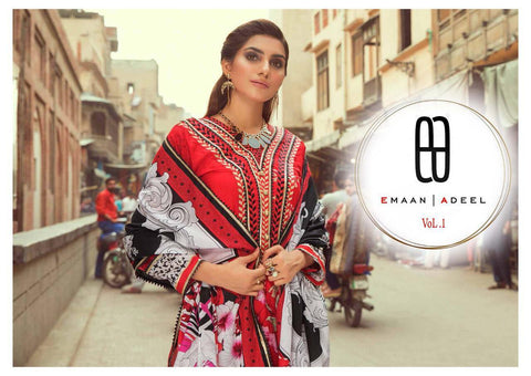Emaan Adeel Vol 1 Lawn Collection Pakistani Salwar Kameez