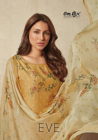 OMTEX EVE ASFA SILK DIGITAL PRINT DRESS MATERIAL WITH HANDWORK