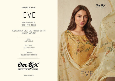 OMTEX EVE ASFA SILK DIGITAL PRINT DRESS MATERIAL WITH HANDWORK