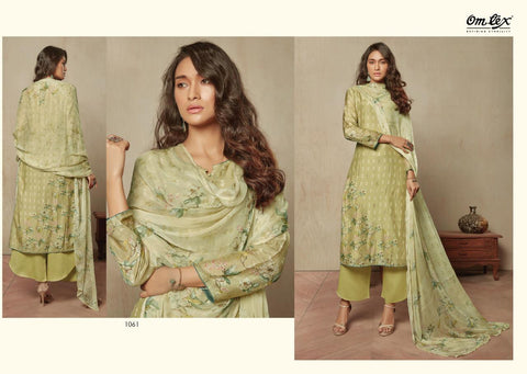 OMTEX EVE ASFA SILK DIGITAL PRINT DRESS MATERIAL WITH HANDWORK
