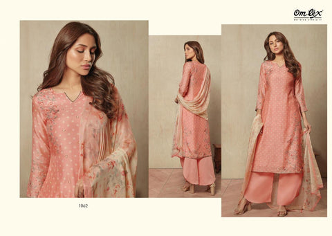 OMTEX EVE ASFA SILK DIGITAL PRINT DRESS MATERIAL WITH HANDWORK