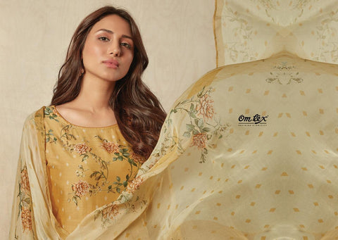 OMTEX EVE ASFA SILK DIGITAL PRINT DRESS MATERIAL WITH HANDWORK