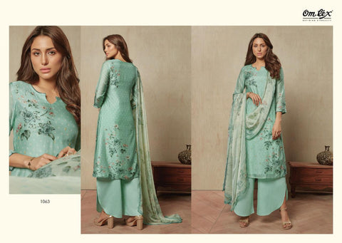 OMTEX EVE ASFA SILK DIGITAL PRINT DRESS MATERIAL WITH HANDWORK