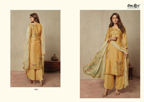OMTEX EVE ASFA SILK DIGITAL PRINT DRESS MATERIAL WITH HANDWORK
