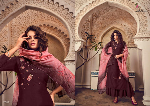 Eba Lifestyle Elite Vol 1 Maslin With Embroidery Work Salwar Suit