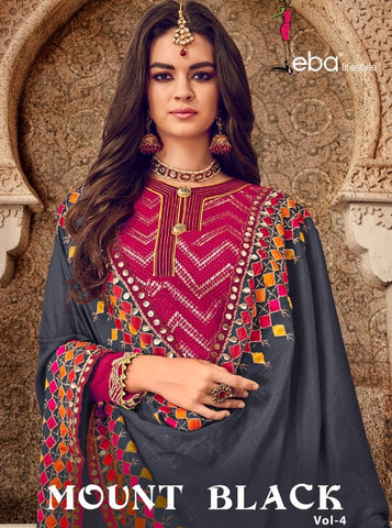 Eba Lifestyle Mount Black Vol 4 Heavy Georgette Embroidery Work Salwar Suit
