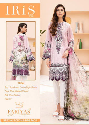 FARIYAS LUXURY LAWN IRIS PURE LAWN COTTON FABRIC PAKISTANI SUIT