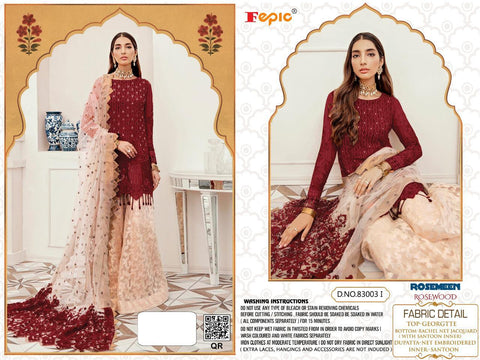 Fepic Presents Rosemeen Rosewood Georgette Pakistani Salwar Suits