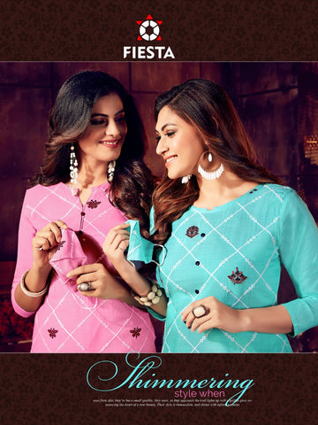 Fiesta Launched Indian Culture Work Embroidered New Style Kurti Collection