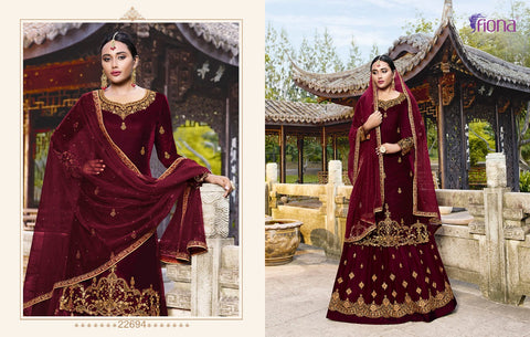 Fiona Pure Dola Silk Heavy Lengha Fancy Designer Salwar kameez