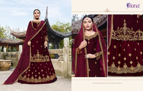 Fiona Pure Dola Silk Heavy Lengha Fancy Designer Salwar kameez