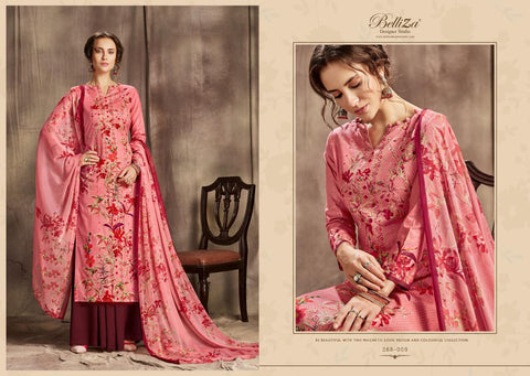 BELLIZA DESIGNER STUDIO FLORALS VOL.2 PREMIUM COTTON DRESS MATERIAL