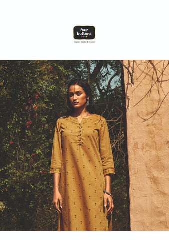 Four Button Launched Platinum Pure Cotton Casual Wear Kurtis Collection And Pants