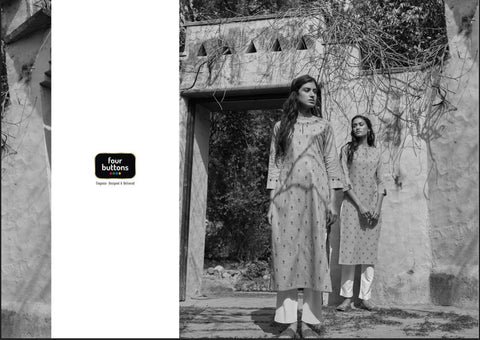 Four Button Launched Platinum Pure Cotton Casual Wear Kurtis Collection And Pants