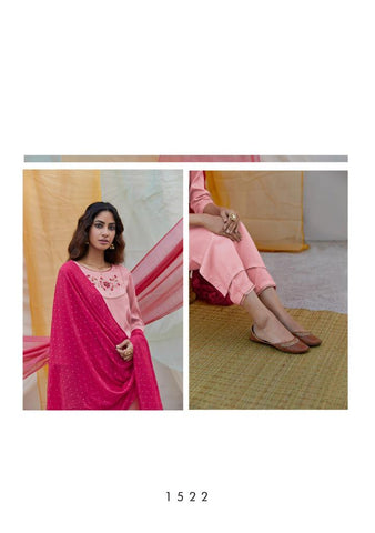 Four Button Launched Rang Viscose Silk Embroidery Work Fancy Designer Kurtis Collection