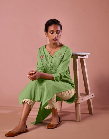 Four Buttona Presents Colors Vol 7 Cotton Fancy Designer Kurtis Collections