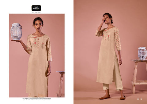 Four Buttona Presents Colors Vol 7 Cotton Fancy Designer Kurtis Collections