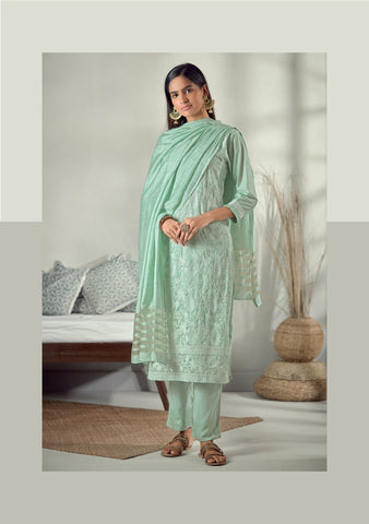 Four Buttons Launched Pearl Viscose Chanderi Fancy Designer Kurtis Collection
